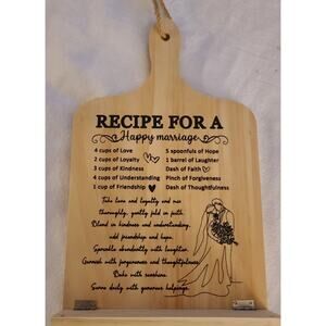 Bamboo Cookbook Stand Wall Or Table Mount Wedding, Marriage, Newlyweds Gift